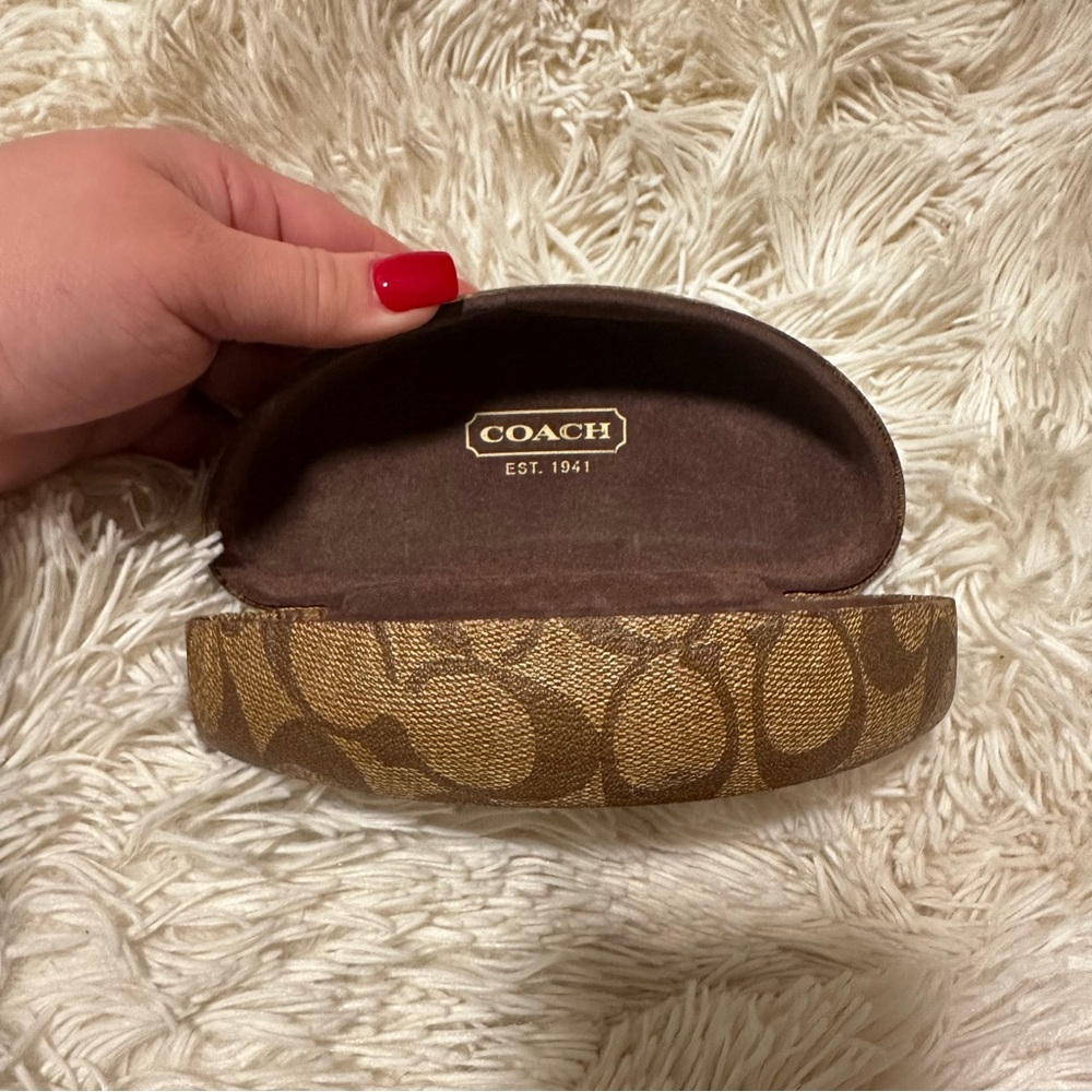 Coach Signature Brown Sunglasses Case - Picture 8 of 11